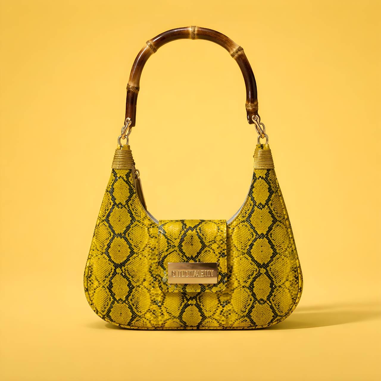 BouchraChy. The Kayan Collection. Yellow snakeskin texture